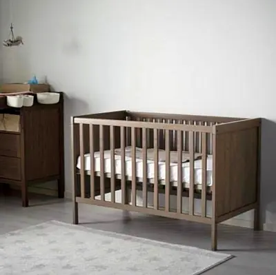 Sturdy Wooden Baby Crib with Adjustable Base