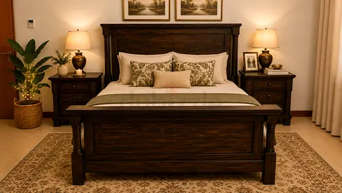 Pottery Barn Solid Wood King Size Bed Set