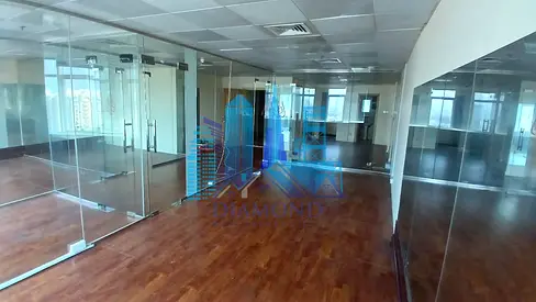 Large, partitioned office available for annual rent in Horizon Towers (Tower D), Ajman.