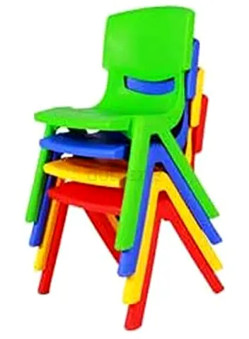 Set of 1 Colorful Stackable Plastic Kids Chairs - Good Condition