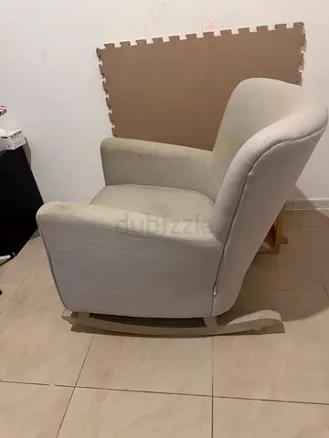 Light grey fabric rocking nursery/glider chair - good condition