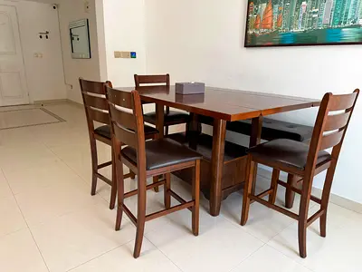 Uptown 6-Seater Dining Table with Chairs and Bench