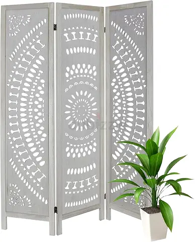 ECOMEX 3 Panel Cutout Room Divider Fully Assembled Wood Room Dividers Room Dividers and Folding Scre