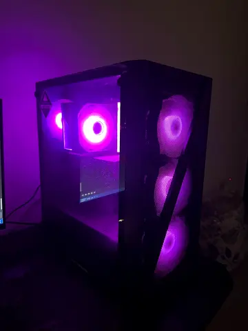 Gaming PC Case with RGB Fans (Tempered Glass) - Good Condition
