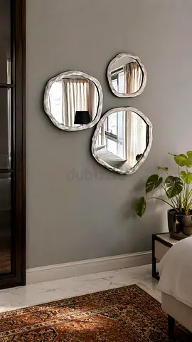 Modern Irregular Shaped Decorative Wall Mirrors - Set of 3