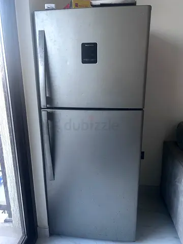 Used double-door stainless steel refrigerator - working condition