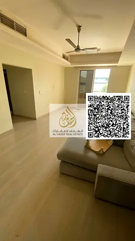 Two-bedroom apartment with a living room in Al Rawda 1. Features include two master bedrooms, three