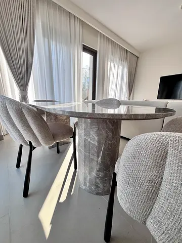 Foirde Basco Natural Marble Dinning Table grey marble dining