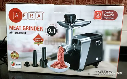 AFRA AF-1800MGBK 9-in-1 Electric Meat Grinder - Black
