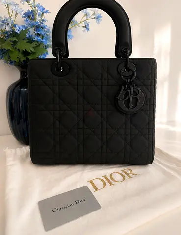 Christian Dior Lady Dior Medium Calfskin, Original Receipt Authenticity Card Included
