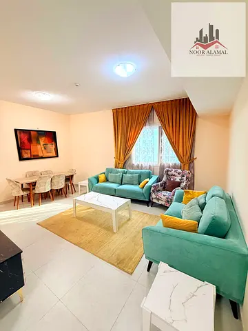Sharjah, Al Taawun area: "Second-tenant" unit featuring two bedrooms, a living room, a kitchen, and