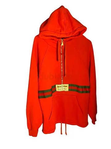Pre-owned Orange Gucci Hooded Sweatshirt, Size Medium