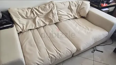 Beige 3-Seater Fabric Sofa - Comfortable Daily Use