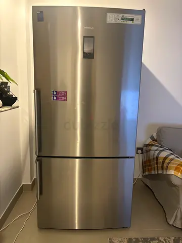 Samsung Stainless Steel Double-Door Refrigerator - Good Condition