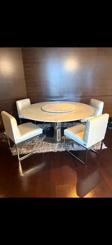 Urgent Sale – Luxury FENDI Marble Dining Table with 4 Chairs