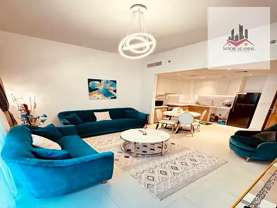 Sharjah, Al Mamzar, Maryam Island, one room and a hall, large area, first resident, hotel furniture