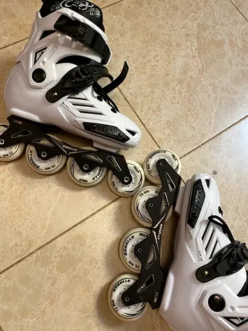 White Adjustable Inline Roller Skates - Good Condition size 35-39