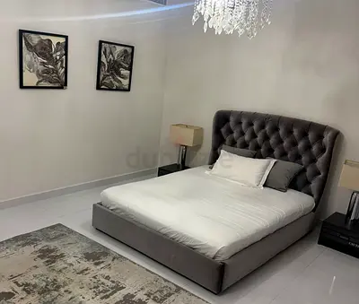 Grey Velvet Tufted Queen Bed with Upholstered Headboard