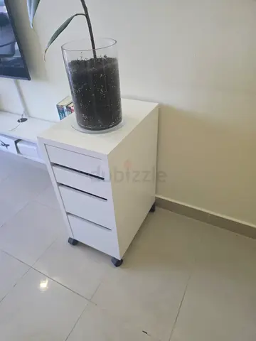 White 3-Drawer Mobile Storage Cabinet on Wheels
