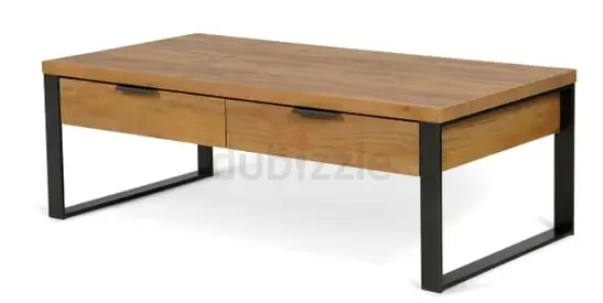 Mirren Coffee table with 2 drawer - light brown black