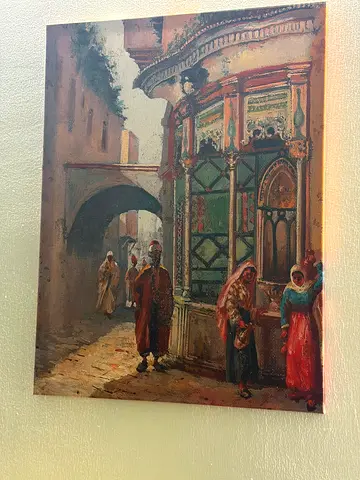 Vintage Oriental Street Scene printed  on Canvas