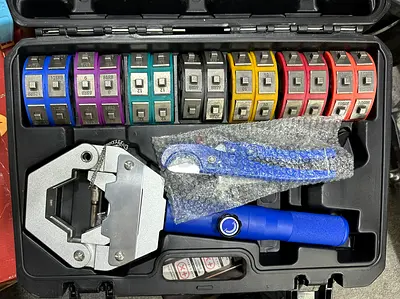 Hydraulic Hose Crimper AC Crimping Tool for Barbed and Beaded Hose Fittings, Air Conditioning Repair