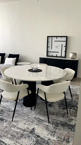 White Marble Effect Dining Table