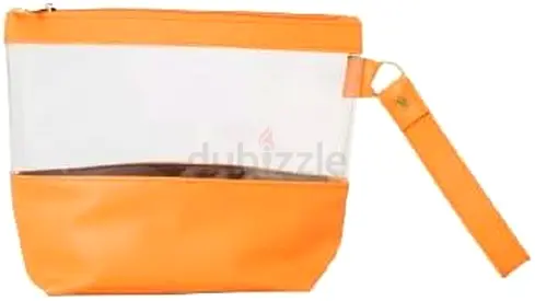 Clear PVC Clutch Bag with Wrist Strap – Waterproof Small Pouch for Makeup, Travel, Toiletries