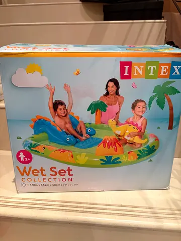 Inflatable Dinosaur Splash Pool with Slide