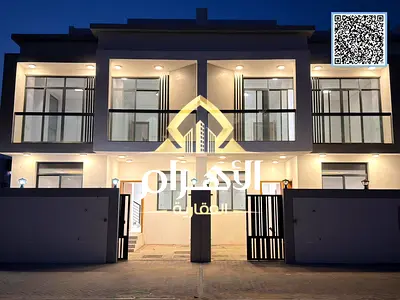 Luxury villa for sale in Al Bahia area, featuring two floors and a rooftop terrace. Modern design,