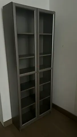 IKEA Billy  grey glass-door display cabinet / bookcase - good condition