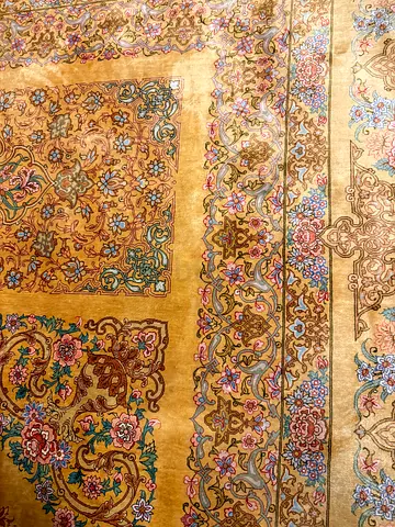 Handmade Qom Silk Persian Carpet 2x3m