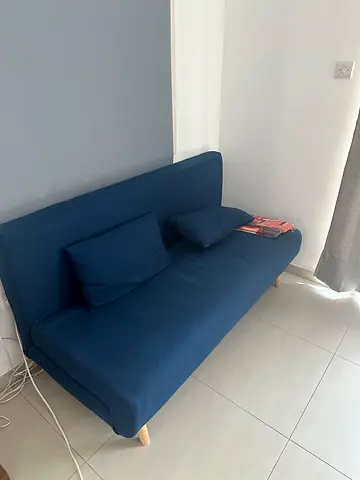Blue Fabric Sofa Bed – Excellent Condition