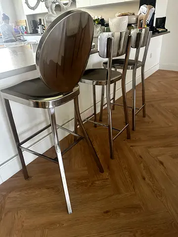 Set of 3 Modern Chrome Dining Chairs