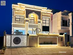 )classic design) Villa for sale| ajman| al helio1 area| 5 master rooms, majlis, hall, maid room, roo