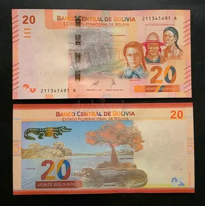 Banknote Bolivia 20 Bolivianos