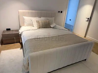 Upholstered King Bed with Headboard and Footboard - Light Beige