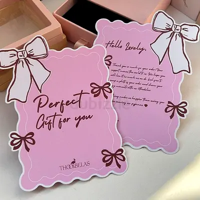 Set of Pink Decorative Gift / Greeting Die-cut Cards (Perfect Gift for You)