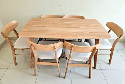 6 Seater Wooden Dining Table Set