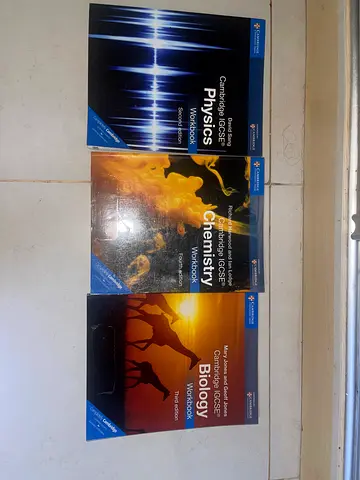 Cambridge IGCSE Physics, Chemistry Biology Workbooks (set of 3) 100 AED per (negotiable)
