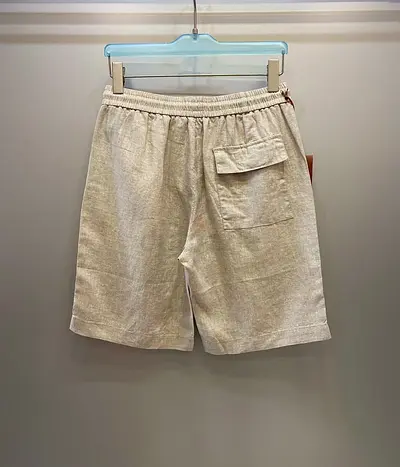 Loro piana Beige Linen Drawstring Mens Shorts