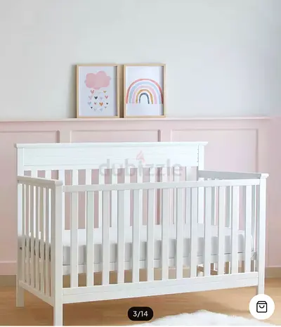 Classic White Wooden Baby Crib