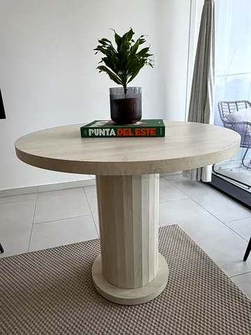 Custom made round pedestal dining table