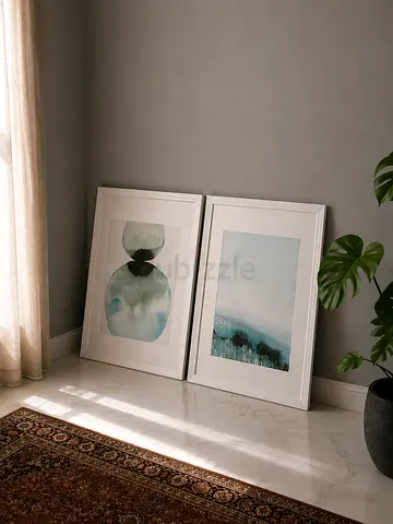 Pair of Abstract Framed Art Prints