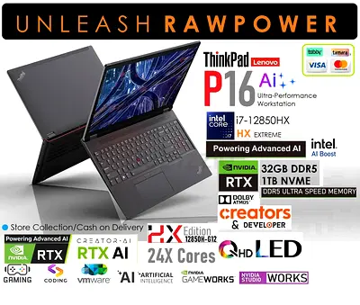 ● ThinkPad P16 AI Workstation 12850HX RTX Nvidia 32GB DDR5 1TB - p1 gen6 p16s zbook xps percision