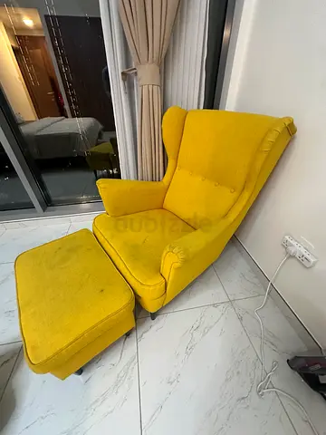 Ikea Wing Chair with footstool