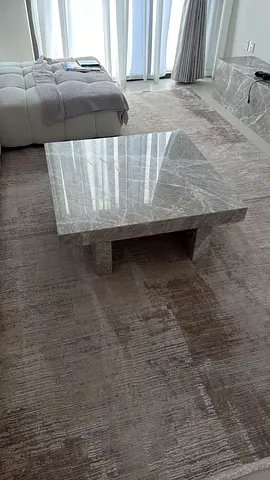 Natural marble coffee table - low square design