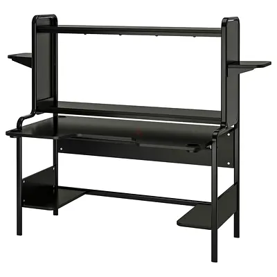Gaming desk, IKEA FREDDE, black, 140x74x146 cm