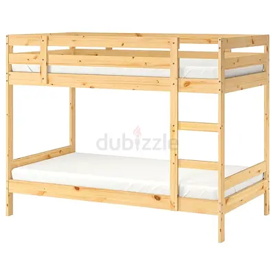 Solid Pine Wooden Bunk Bed (Twin over Twin) - Good Condition