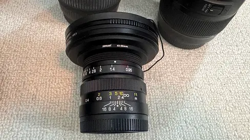 50mm f/0.95 EF mount - Fast Manual Prime Lens — Super Bright - with ND filter and magnetic lens cap